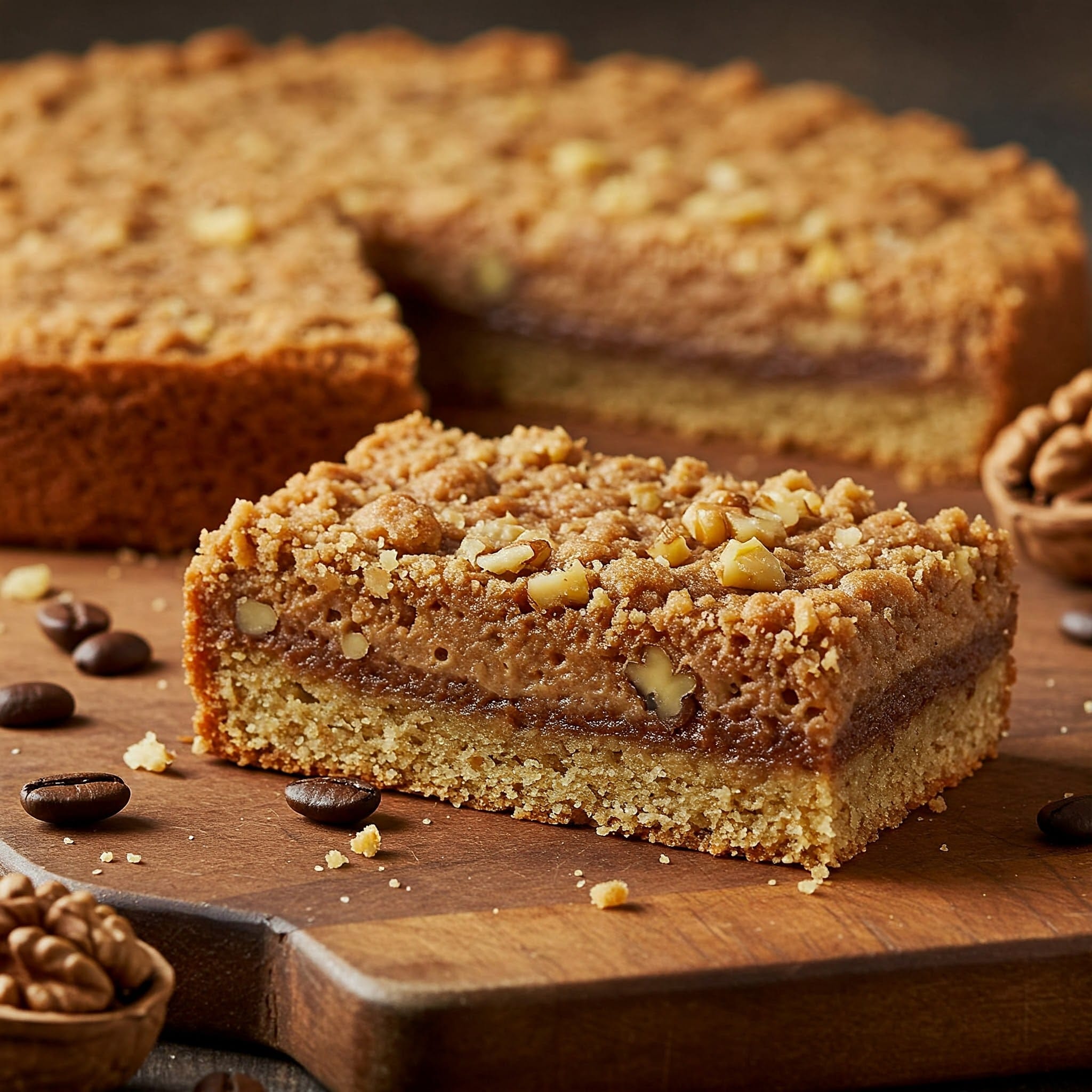 Coffee Ginger Walnut Slice Recipe