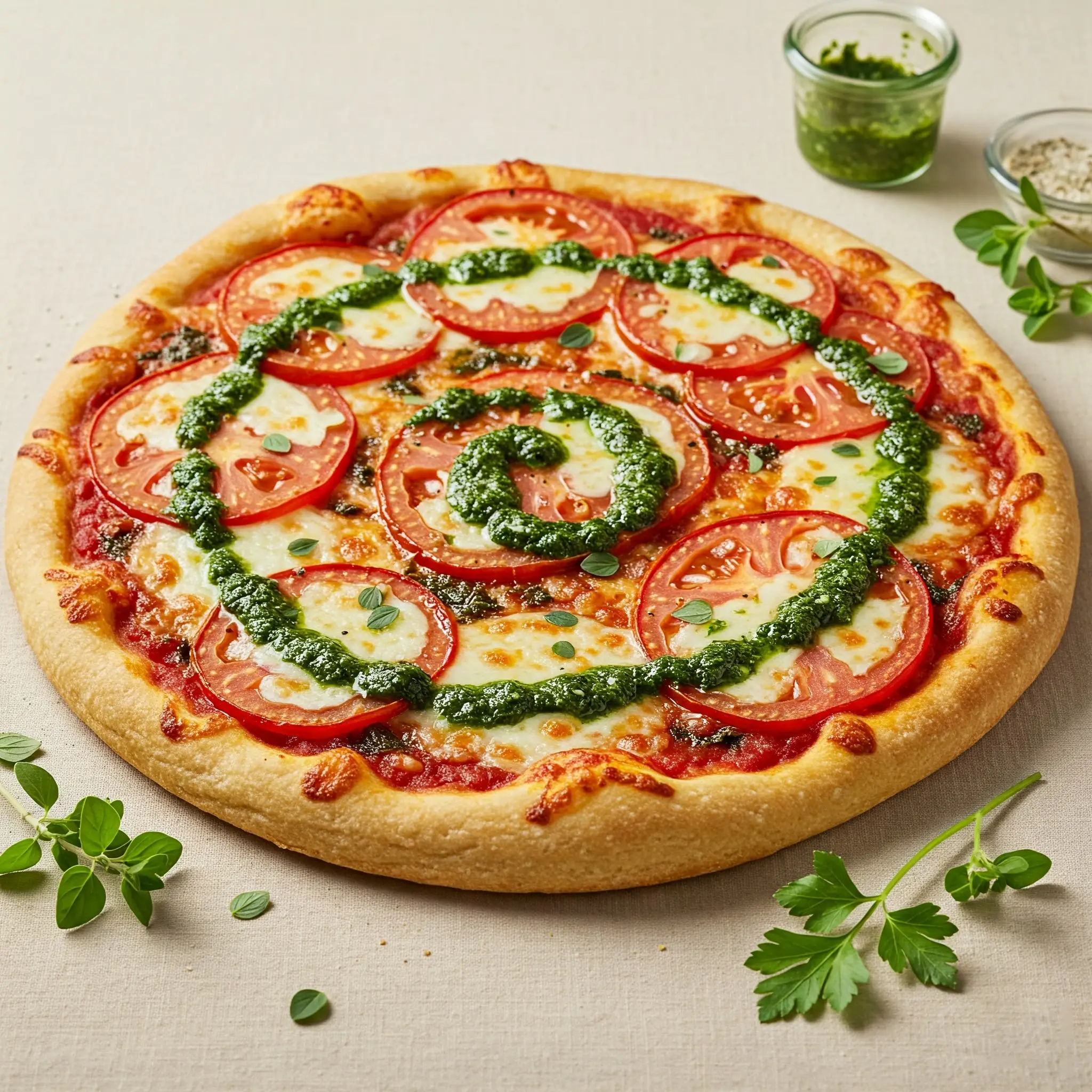Sweet Tomatoes Chimichurri Pizza