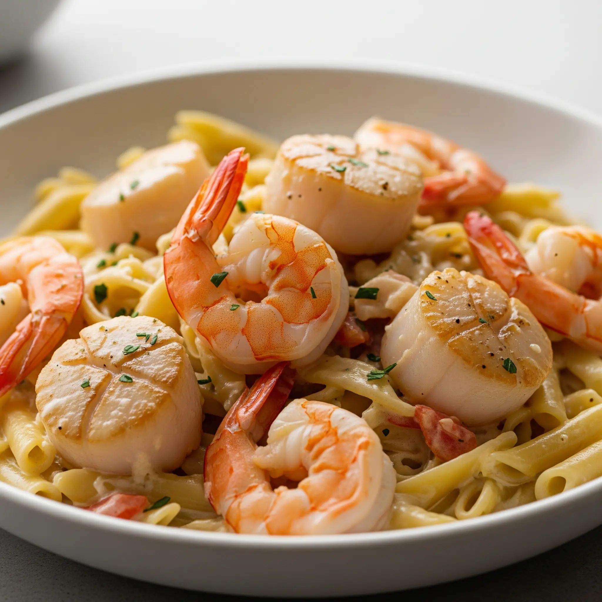 shrimp and scallop in alfredo sauce recipe